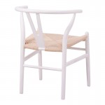 Καρέκλα Wishbone pakoworld rubberwood-σχοινί σε λευκή απόχρωση 60x51x80εκ c500488