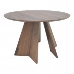 Τραπέζι Bibble pakoworld mdf σε καρυδί απόχρωση Φ120x76εκ c500490