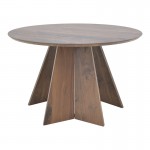 Τραπέζι Bibble pakoworld mdf σε καρυδί απόχρωση Φ120x76εκ c500490