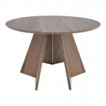 Τραπέζι Bibble pakoworld mdf σε καρυδί απόχρωση Φ120x76εκ c500490
