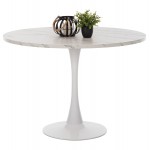 ΤΡΑΠΕΖΙ ΤΡΑΠΕΖΑΡΙΑΣ ROLLO HM9422 11 ΣΤΡΟΓΓΥΛΟ WHITE MARBLE Φ120x74Yεκ c500491