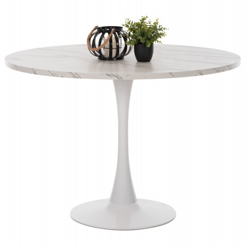 ΤΡΑΠΕΖΙ ΤΡΑΠΕΖΑΡΙΑΣ ROLLO HM9422 11 ΣΤΡΟΓΓΥΛΟ WHITE MARBLE Φ120x74Yεκ c500491