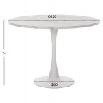 ΤΡΑΠΕΖΙ ΤΡΑΠΕΖΑΡΙΑΣ ROLLO HM9422 11 ΣΤΡΟΓΓΥΛΟ WHITE MARBLE Φ120x74Yεκ c500491