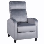 Πολυθρόνα Ανακλινόμενη ArteLibre ATRIA Γκρι Βελούδο 67 5x90x104cm c500512