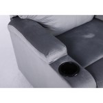 Πολυθρόνα Ανακλινόμενη ArteLibre RANA Γκρι Βελούδο 80x95x103cm c500521