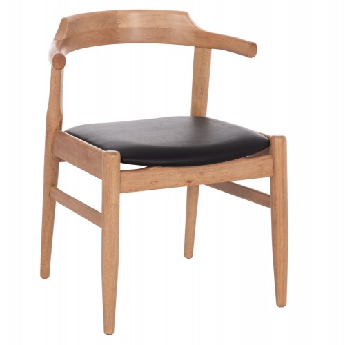 ΠΟΛΥΘΡΟΝΑ CERSEI HM9946 01 RUBBERWOOD ΣΕ LIGHT OAK PU ΣΕ ΜΑΥΡΟ 57x53x72Υεκ SET 2τμχ c500522