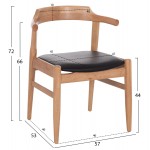 ΠΟΛΥΘΡΟΝΑ CERSEI HM9946 01 RUBBERWOOD ΣΕ LIGHT OAK PU ΣΕ ΜΑΥΡΟ 57x53x72Υεκ SET 2τμχ c500522