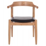 ΠΟΛΥΘΡΟΝΑ CERSEI HM9946 01 RUBBERWOOD ΣΕ LIGHT OAK PU ΣΕ ΜΑΥΡΟ 57x53x72Υεκ SET 2τμχ c500522