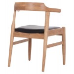 ΠΟΛΥΘΡΟΝΑ CERSEI HM9946 01 RUBBERWOOD ΣΕ LIGHT OAK PU ΣΕ ΜΑΥΡΟ 57x53x72Υεκ SET 2τμχ c500522