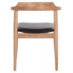 ΠΟΛΥΘΡΟΝΑ CERSEI HM9946 01 RUBBERWOOD ΣΕ LIGHT OAK PU ΣΕ ΜΑΥΡΟ 57x53x72Υεκ SET 2τμχ c500522