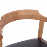 ΠΟΛΥΘΡΟΝΑ CERSEI HM9946 01 RUBBERWOOD ΣΕ LIGHT OAK PU ΣΕ ΜΑΥΡΟ 57x53x72Υεκ SET 2τμχ c500522
