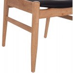 ΠΟΛΥΘΡΟΝΑ CERSEI HM9946 01 RUBBERWOOD ΣΕ LIGHT OAK PU ΣΕ ΜΑΥΡΟ 57x53x72Υεκ SET 2τμχ c500522