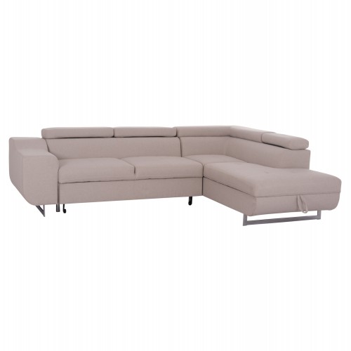 ΓΩΝΙΑΚΟΣ ΚΑΝΑΠΕΣ-ΚΡΕΒΑΤΙ ΜΕ ΑΠΟΘ ΧΩΡΟ ENCORE HM3301 03R ΜΠΕΖ ΥΦΑΣΜΑ 285x205x90Υεκ c500537