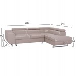 ΓΩΝΙΑΚΟΣ ΚΑΝΑΠΕΣ-ΚΡΕΒΑΤΙ ΜΕ ΑΠΟΘ ΧΩΡΟ ENCORE HM3301 03R ΜΠΕΖ ΥΦΑΣΜΑ 285x205x90Υεκ c500537