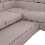 ΓΩΝΙΑΚΟΣ ΚΑΝΑΠΕΣ-ΚΡΕΒΑΤΙ ΜΕ ΑΠΟΘ ΧΩΡΟ ENCORE HM3301 03R ΜΠΕΖ ΥΦΑΣΜΑ 285x205x90Υεκ c500537