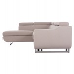 ΓΩΝΙΑΚΟΣ ΚΑΝΑΠΕΣ-ΚΡΕΒΑΤΙ ΜΕ ΑΠΟΘ ΧΩΡΟ ENCORE HM3301 03L ΜΠΕΖ ΥΦΑΣΜΑ 285x205x90Υεκ c500538