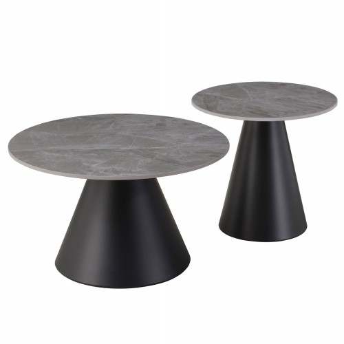 ΤΡΑΠΕΖΙΑ ΣΑΛΟΝΙΟΥ RIDGE HM18266 03 ΚΕΡΑΜΙΚΑ TOP ΜΕ ΟΨΗ ΓΚΡΙ ΜΑΡΜΑΡΟΥ Φ50εκ Φ70εκ c500545