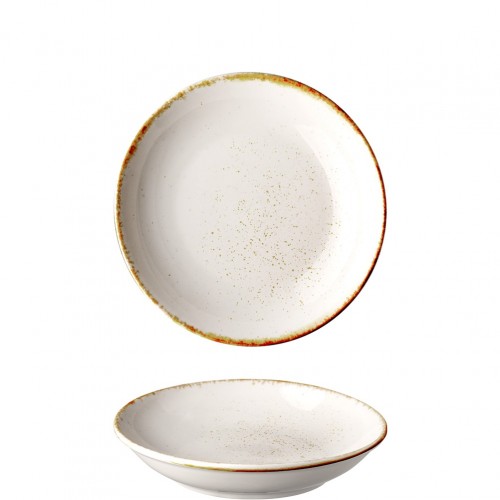 Πιάτο Βαθύ πορσελάνης Φ24cm Κρεμ σειρά Leon Fizz LUKANDA - Σετ 6 c500559