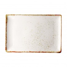 Πιατέλα ορθογώνια πορσελάνης 36x24cm Κρεμ σειρά Leon Fizz LUKANDA - Σετ 4 c500567