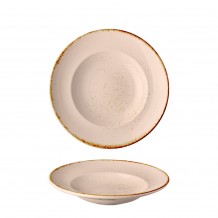 Πιάτο Ζυμαρικών πορσελάνης 24cm Σομόν σειρά Leon Fizz LUKANDA - Σετ 6 c500575