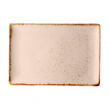 Πιατέλα ορθογώνια πορσελάνης 36x24cm Σομόν σειρά Leon Fizz LUKANDA - Σετ 4 c500579