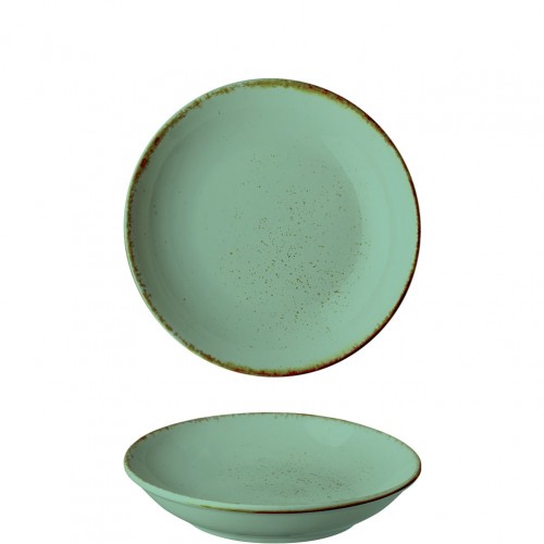 Πιάτο Βαθύ πορσελάνης Φ24cm Τιρκουάζ σειρά Leon Fizz LUKANDA - Σετ 6 c500583