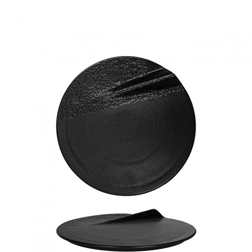 Πιάτο Chef New Bone China μαύρο φ24xΥ2 5cm InSitu - Σετ 6 c500593