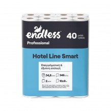 Ρολό υγείας 2φυλλο HOTEL LINE υδατοδιαλυτό νέας τεχνολογίας 34 6 μέτρων 100gr ENDLESS - Σετ 40 c500631