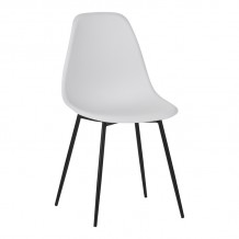 Καρέκλα Ballen pakoworld pp λευκό με μαύρα μεταλλικά πόδια 41 5x53x84 5εκ σετ 4 τμχ c500651