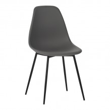 Καρέκλα Ballen pakoworld pp μαύρο με ανθρακί μεταλλικά πόδια 41 5x53x84 5εκ Σετ 4 τεμαχια c500652