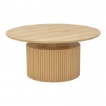 Τραπέζι σαλονιού Opols pakoworld mdf σε φυσική απόχρωση Φ90x42εκ c500654