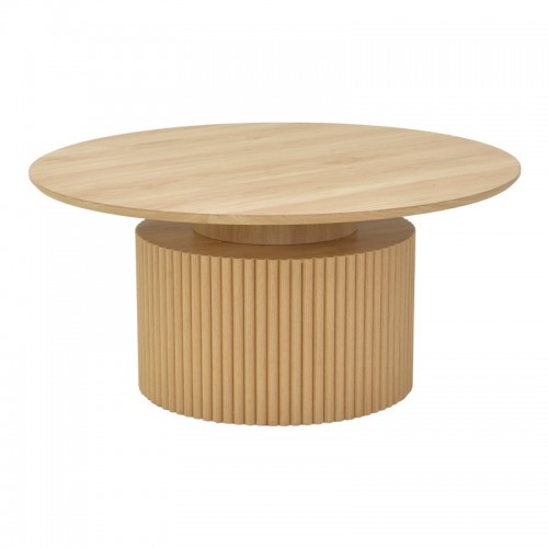 Τραπέζι σαλονιού Opols pakoworld mdf σε φυσική απόχρωση Φ90x42εκ c500654