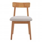 Καρέκλα Tullo pakoworld rubberwood σε φυσική απόχρωση 46x45x78εκ Σετ 4 τεμαχια c500656