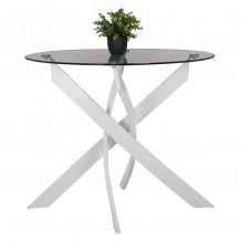 ΤΡΑΠΕΖΙ ΚΟΥΖΙΝΑΣ ΣΤΡΟΓΓΥΛΟ JAFARU HM8499 13 ΛΕΥΚΑ ΜΕΤΑΛ ΠΟΔΙΑ Φ90x75Yεκ c500659