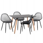 ΣΕΤ ΤΡΑΠΕΖΑΡΙΑΣ 5ΤΜΧ LIO HM21175 MDF TOP ΠΟΛΥΠΡΟΠΥΛΕΝΙΟ ΣΕ ΜΑΥΡΟ c500660