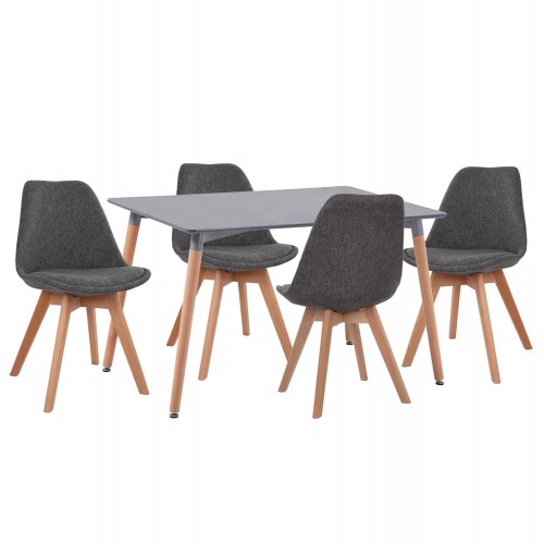 ΣΕΤ ΤΡΑΠΕΖΑΡΙΑΣ 5ΤΜΧ VEGAS HM21177 MDF TOP ΣΕ ΓΚΡΙ--ΥΦΑΣΜΑ ΣΕ ΓΚΡΙ c500661