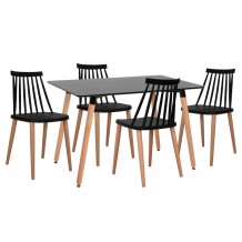 ΣΕΤ ΤΡΑΠΕΖΑΡΙΑΣ 5ΤΜΧ MINIMAL HM21178 MDF TOP ΣΕ ΜΑΥΡΟ-ΣΚΕΛΕΤΟΣ ΣΕ ΦΥΣΙΚΟ ΞΥΛΟΥ c500662