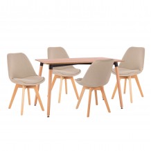 ΣΕΤ ΤΡΑΠΕΖΑΡΙΑΣ 5ΤΜΧ VEGAS HM21180 MDF TOP ΣΕ ΦΥΣΙΚΟ--ΥΦΑΣΜΑ ΜΠΕΖ c500663