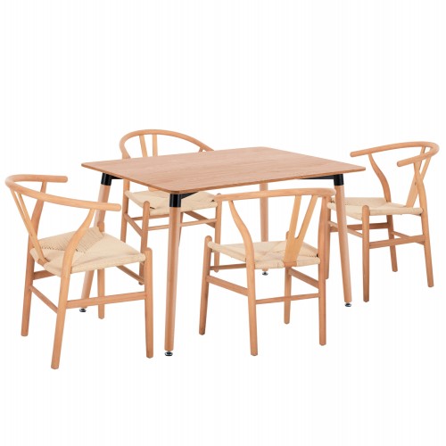 ΣΕΤ ΤΡΑΠΕΖΑΡΙΑΣ 5ΤΜΧ BRAVE HM21182 MDF TOP-ΞΥΛΟ ΟΞΙΑΣ PAPER ROPE ΣΕ ΦΥΣΙΚΟ c500665