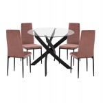 ΣΕΤ ΤΡΑΠΕΖΑΡΙΑΣ 5ΤΜΧ LADY HM21199 02 ΓΥΑΛΙ--ΜΕΤΑΛΛΟ ΣΕ ΜΑΥΡΟ ΒΕΛΟΥΔΟ ΣΑΠΙΟ ΜΗΛΟ c500670