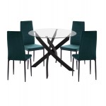 ΣΕΤ ΤΡΑΠΕΖΑΡΙΑΣ 5ΤΜΧ LADY HM21199 03 ΓΥΑΛΙ--ΜΕΤΑΛΛΟ ΣΕ ΜΑΥΡΟ ΒΕΛΟΥΔΟ ΚΥΠΑΡΙΣΣΙ c500671