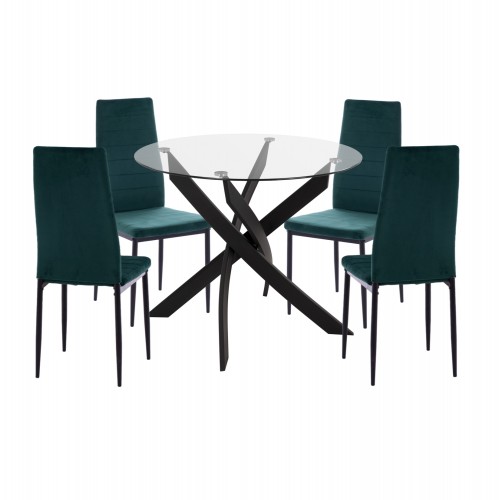 ΣΕΤ ΤΡΑΠΕΖΑΡΙΑΣ 5ΤΜΧ LADY HM21199 03 ΓΥΑΛΙ--ΜΕΤΑΛΛΟ ΣΕ ΜΑΥΡΟ ΒΕΛΟΥΔΟ ΚΥΠΑΡΙΣΣΙ c500671