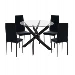 ΣΕΤ ΤΡΑΠΕΖΑΡΙΑΣ 5ΤΜΧ LADY HM21199 04 ΓΥΑΛΙ--ΜΕΤΑΛΛΟ ΒΕΛΟΥΔΟ ΣΕ ΜΑΥΡΟ c500672