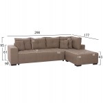 ΓΩΝΙΑΚΟΣ ΚΑΝΑΠΕΣ-ΚΡΕΒΑΤΙ ΜΕ ΑΠΟΘ ΧΩΡΟ TRENDSTON HM3302 03R ΜΠΕΖ ΥΦΑΣΜΑ 298x177x95Υεκ c500674