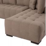 ΓΩΝΙΑΚΟΣ ΚΑΝΑΠΕΣ-ΚΡΕΒΑΤΙ ΜΕ ΑΠΟΘ ΧΩΡΟ TRENDSTON HM3302 03R ΜΠΕΖ ΥΦΑΣΜΑ 298x177x95Υεκ c500674