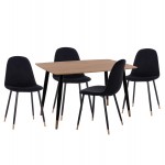 ΣΕΤ ΤΡΑΠΕΖΑΡΙΑΣ 5ΤΜΧ ALIZA HM11196 09 MDF TOP-ΒΕΛΟΥΔΟ ΜΕΤΑΛΛΟ ΣΕ ΜΑΥΡΟ c500677