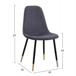 ΣΕΤ ΤΡΑΠΕΖΑΡΙΑΣ 5ΤΜΧ ALIZA HM11196 01 MDF TOP-ΒΕΛΟΥΔΟ ΓΚΡΙ ΜΕΤΑΛΛΟ ΜΑΥΡΟ c500678