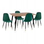 ΣΕΤ ΤΡΑΠΕΖΑΡΙΑΣ 5ΤΜΧ ALIZA HM11196 03 MDF TOP-ΒΕΛΟΥΔΟ ΚΥΠΑΡΙΣΣΙ ΜΕΤΑΛΛΟ ΜΑΥΡΟ c500679