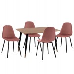 ΣΕΤ ΤΡΑΠΕΖΑΡΙΑΣ 5ΤΜΧ ALIZA HM21201 MDF TOP-ΒΕΛΟΥΔΟ ΣΑΠΙΟ ΜΗΛΟ ΜΕΤΑΛΛΟ ΜΑΥΡΟ c500681