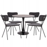 ΣΕΤ ΤΡΑΠΕΖΑΡΙΑΣ 5ΤΜΧ BROLIN HM21200 MDF TOP ΜΕΤΑΛΛΟ ΜΑΥΡΟ-ΣΚΟΥΡΟ ΓΚΡΙ ΥΦΑΣΜΑ c500682